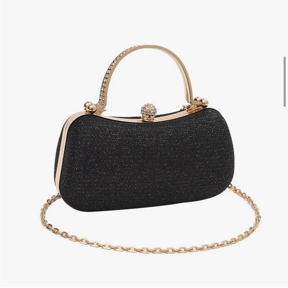 Elegant Unbranded Black Evening Bag -NIP - Picture 2 of 15
